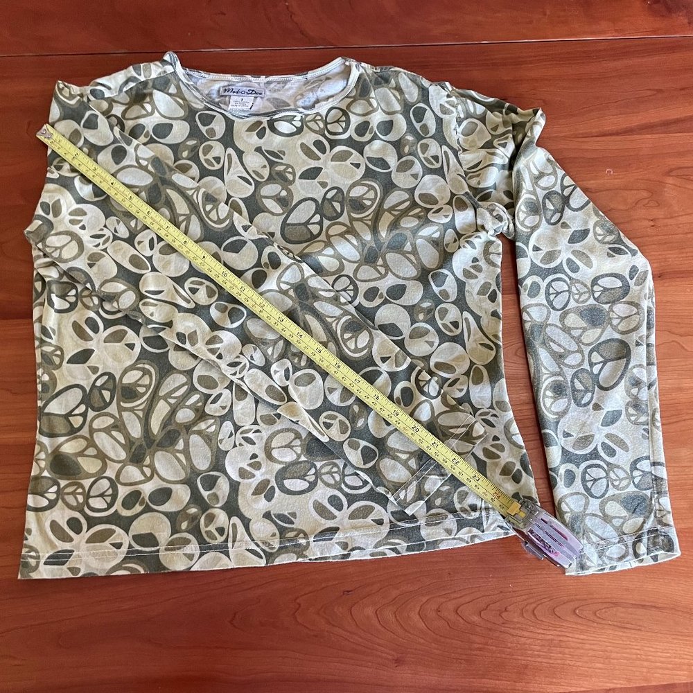Awesome Mod-o-Doc 100% Cotton Peace Symbols Long-Sleeve Top (Size 3) - Picture 6 of 6